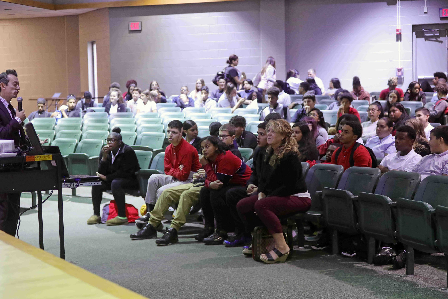Meteorologist Joe Martucci at Vineland High School